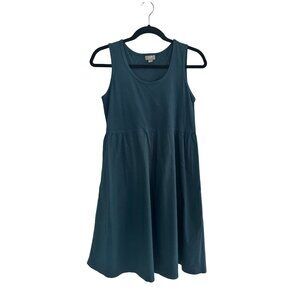J.Jill Petite Small Teal Cotton Sleeveless Swing Dress Casual Tank Dress